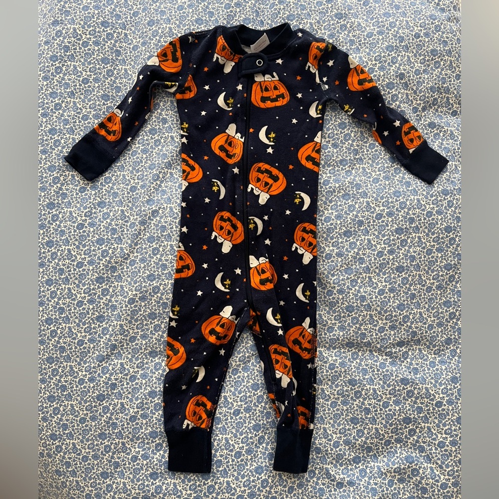 Hanna Andersson Peanuts Pumpkin 18-24M Footie